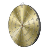 Minimalistische metalen glanzende gouden textuur dartbord (Voorkant Rechts)