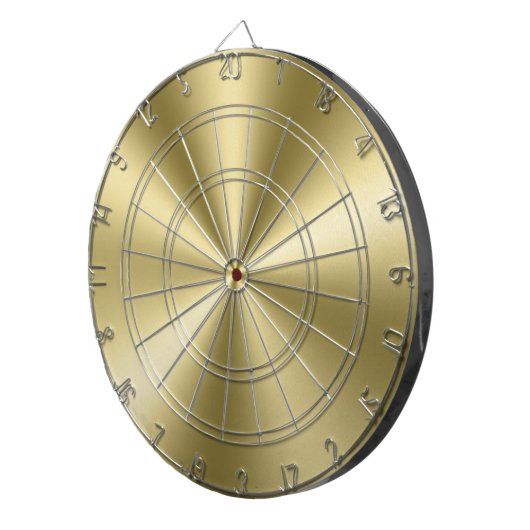 Minimalistische metalen glanzende gouden textuur dartbord (Voorkant Rechts)