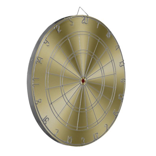 Minimalistische metalen glanzende gouden textuur dartbord (Voorkant Links)