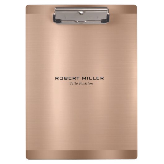 Minimalistische metalen Roos-gouden textuur Klembord (Voorkant)