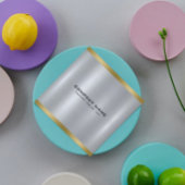 Minimalistische metalen zilveren textuur goud acce vierkante visitekaartje