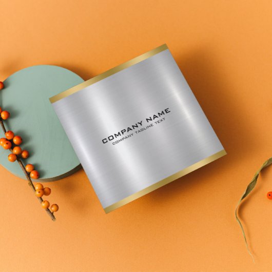 Minimalistische metalen zilveren textuur goud acce vierkante visitekaartje