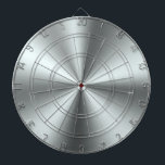Minimalistische metalen zilvertextuur dartbord<br><div class="desc">Elegante metallic zilveren textuur geborsteld staal look. Minimalistisch,  eenvoudig,  modern,  gelikt ontwerp.</div>