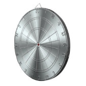 Minimalistische metalen zilvertextuur dartbord (Voorkant Rechts)