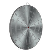 Minimalistische metalen zilvertextuur dartbord (Voorkant Links)