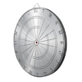 Minimalistische metalen zilvertextuur dartbord (Voorkant Rechts)