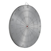 Minimalistische metalen zilvertextuur dartbord (Voorkant Links)