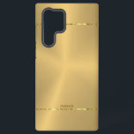 Minimalistische metallic gouden achtergrond Shiny  Samsung Galaxy Hoesje<br><div class="desc">Eenvoudig,  modern en elegant afbeelding met een metallic gouden achtergrond. Glanzende zilveren strepen accent.</div>