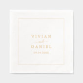 Minimalistische metallic gouden folie bruiloft folie servetten (Voorkant)