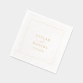 Minimalistische metallic gouden folie bruiloft servetten (Links)