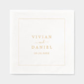 Minimalistische metallic gouden folie bruiloft servetten (Voorkant)