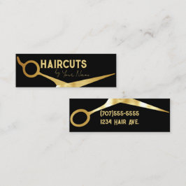 Minimalistische Metallic Gouden Schaar Knipbeurten Contactkaartje