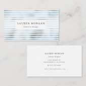 Minimalistische metallic hemelsblauwe strepen visitekaartje (Voorkant / Achterkant)