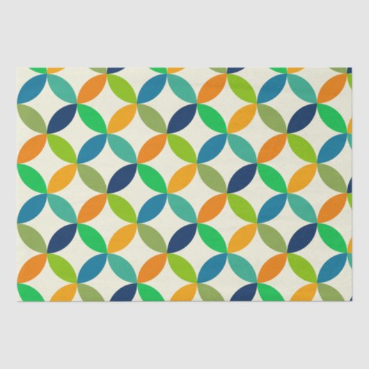 Minimalistische mid-century geometrische cirkelpat tissuepapier (Voorkant)