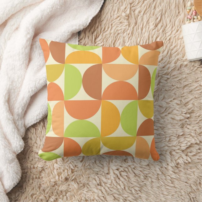 Minimalistische mid-century half-cirkelpatroon kussen (Deken)