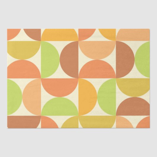 Minimalistische mid-century half-cirkelpatroon tissuepapier (Voorkant)
