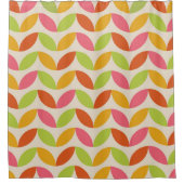 Minimalistische Mid Century kleurrijke bladeren Douchegordijn (Voorkant)