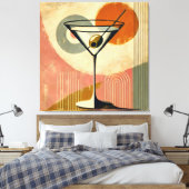 Minimalistische Mid Century Modern Art Martini Canvas Afdruk (Insitu (Slaapkamer))