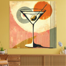 Minimalistische Mid Century Modern Kunst Martini