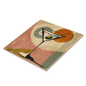 Minimalistische Mid Century Modern Kunst Martini Tegeltje (Zijkant)