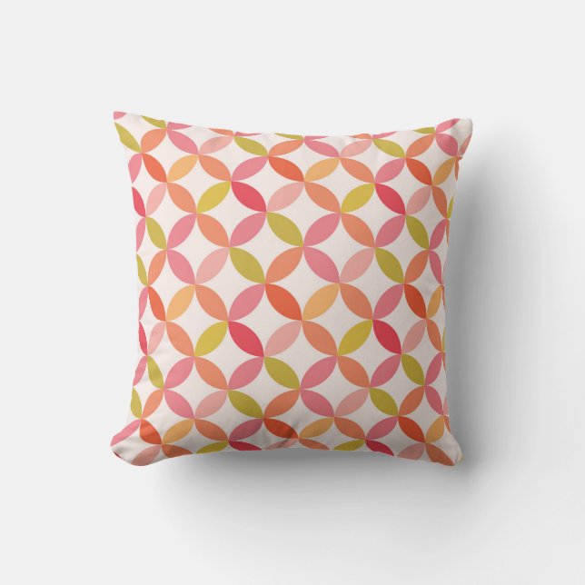 Minimalistische mid century modern roze  kussen (Voorkant)