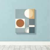 Minimalistische mid-eeuwse geometrisch abstract canvas afdruk (Insitu (Houten vloer))