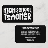 Minimalistische middelbare schoolleraar docent visitekaartje (Voorkant / Achterkant)