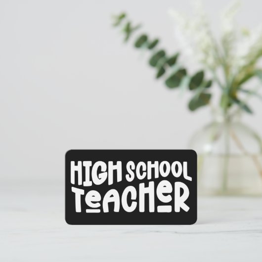 Minimalistische middelbare schoolleraar docent visitekaartje (Staand voorkant)