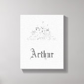  minimalistische middeleeuwse kasteelillustratie canvas afdruk