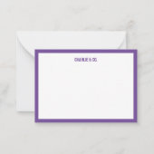 minimalistische middelgrote Paarse enige grens, Notitiekaartje (Voorkant)
