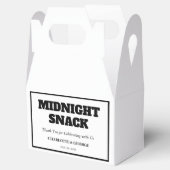 Minimalistische middernachtsnack aangepaste trouwg bedankdoosjes (Geopend)