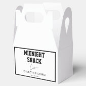 Minimalistische middernachtsnack aangepaste trouwg bedankdoosjes (Geopend)