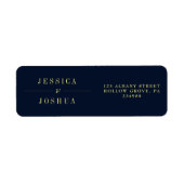 Minimalistische Midnight Sky Navy Blue bruiloft Etiket (Voorkant)
