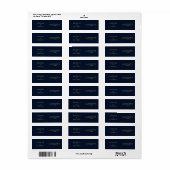 Minimalistische Midnight Sky Navy Blue bruiloft Etiket (Full Sheet)