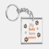 Minimalistische 'Mijn Kinderen hebben poten' Acryl Sleutelhanger (Voorkant Links)