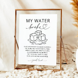 Minimalistische Mijn Water Is Gebroken Baby Shower Poster
