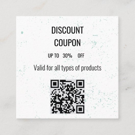 Minimalistische Mint Gespikkelde Korting Coupon Ka (Voorkant)