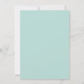 Minimalistische Mint Green Script Graduation Party Kaart (Achterkant)
