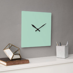 Minimalistische Mint Green Square wandklok