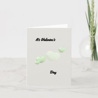 Minimalistische Mint Groene Bubble Hart Valentijns Feestdagen Kaart