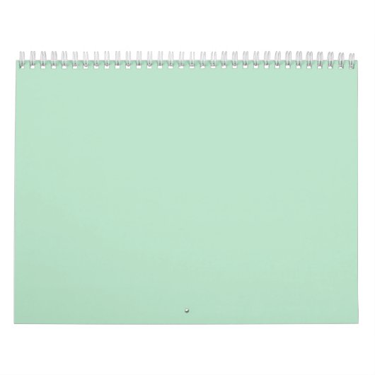 Minimalistische Mint Groene Muur Kalender (Hoes)