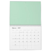 Minimalistische Mint Groene Muur Kalender (Feb 2027)
