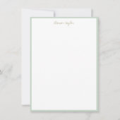 Minimalistische Mint Sage Persoonlijke Script Naam Notitiekaartje (Voorkant)