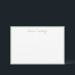 Minimalistische Mint Sage Rand Aangepaste Script N Bedankkaart<br><div class="desc">Minimalistische Mint Sage Rand Aangepaste Script Naam Bedankkaart</div>