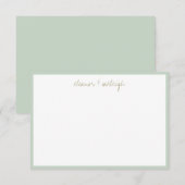 Minimalistische Mint Salie Rand Aangepaste Script  Bedankkaart (Voorkant / Achterkant)