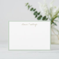 Minimalistische Mint Salie Rand Aangepaste Script