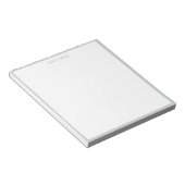 Minimalistische Mint Salie Rand Aangepaste Script Notitieblok (Schuin)