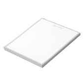 Minimalistische Mint Salie Rand Aangepaste Script Notitieblok (Linkerzijde)