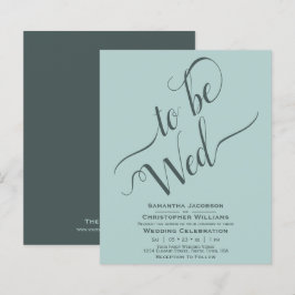 Minimalistische Mint & Teal BEGROTING Trouwkaart