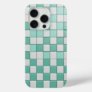 Minimalistische mintgroene en witte geruite hoes